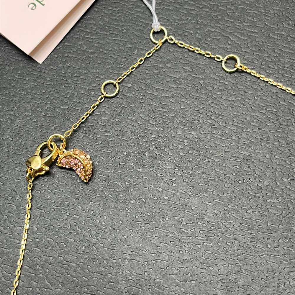 KATE SPADE GOLD PLATED PEACH NECKLACE NWT - Picture 7 of 8